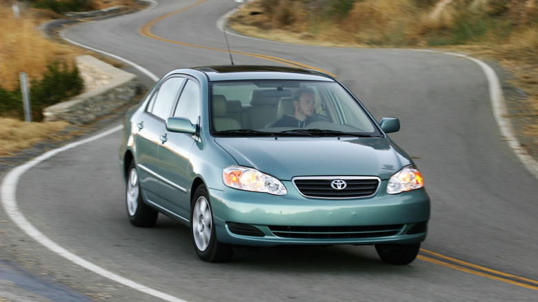 2007 Toyota Corolla on a winding road