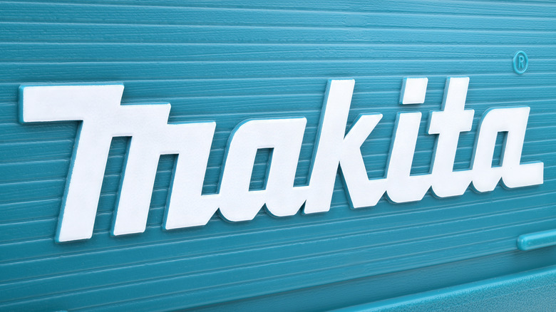 Close up of Makita logo