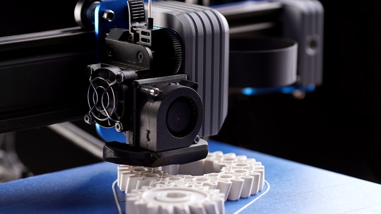 Closeup of 3D printer head