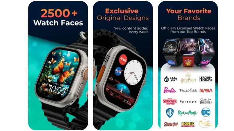 Three screenshots showing smartwatch from different angles
