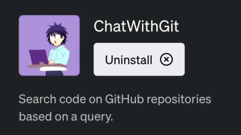 Screenshot of ChatWithGit plugin on OpenAI