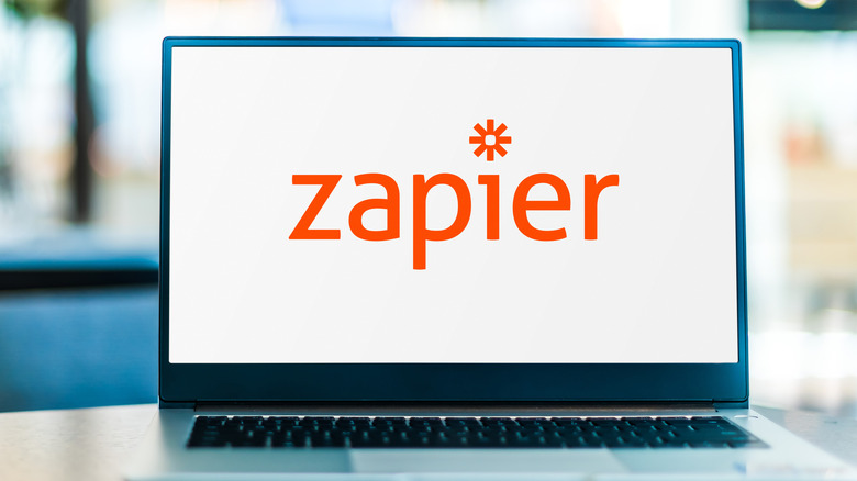 Zapier logo on laptop screen