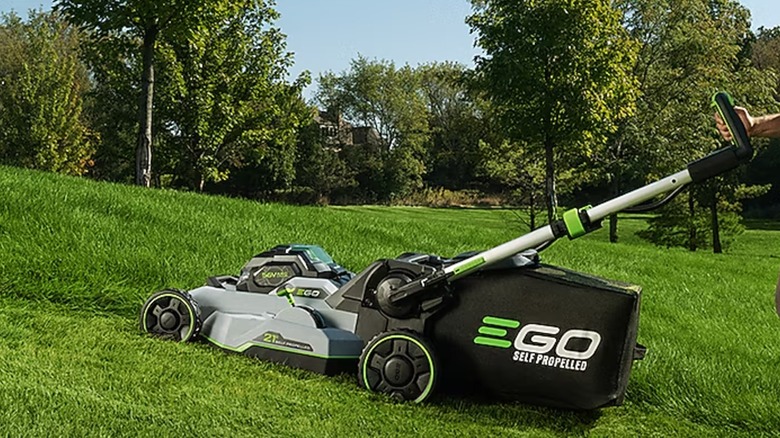 mowing with Ego 800 Series mower