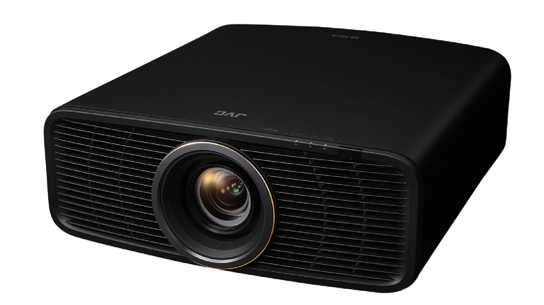 The JVC DLA-RS1200 projector on a white background