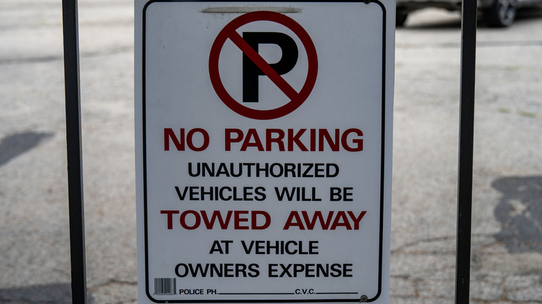 A no parking sign.