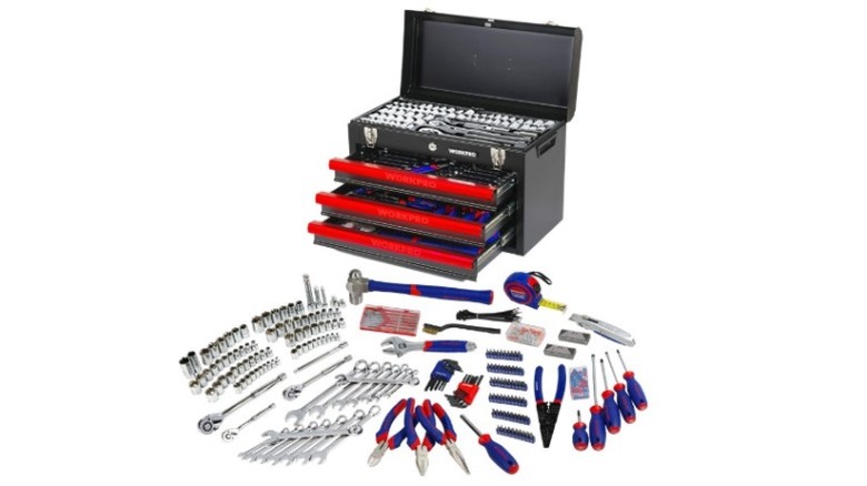 Three drawer tool set box