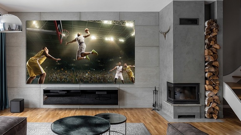 Planar Luxe MicroLED TV in a luxury TV room