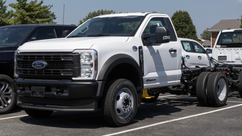 Ford diesel truck before receiving custom bed