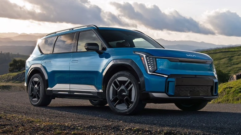 A blue 2025 Kia EV9