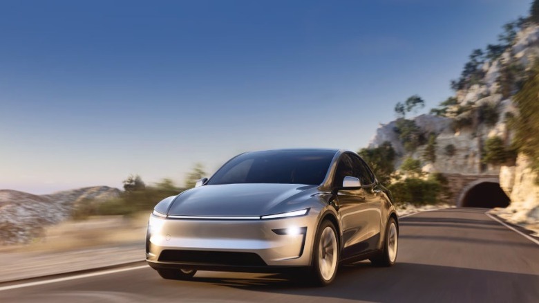 A grey 2025 Tesla Model Y