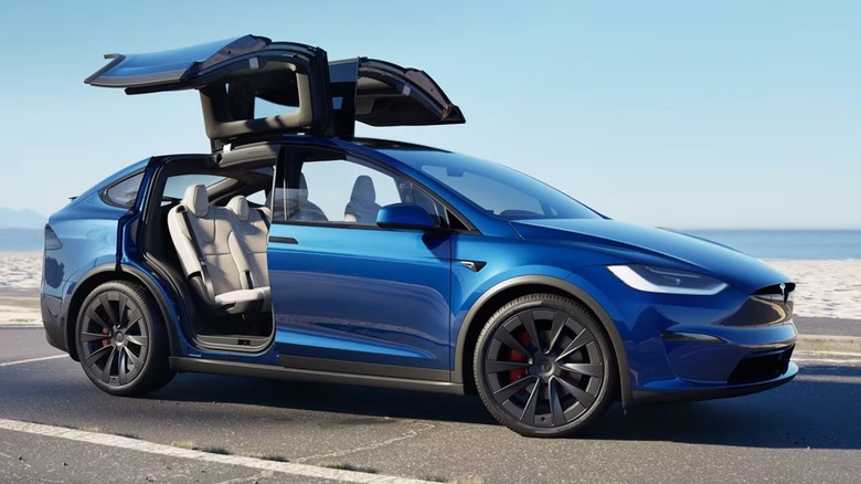 A luxury Tesla sedan