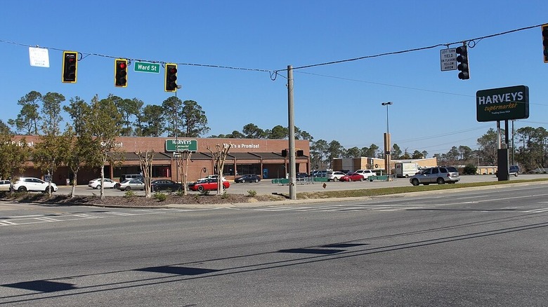 Intersection with stoplight on red