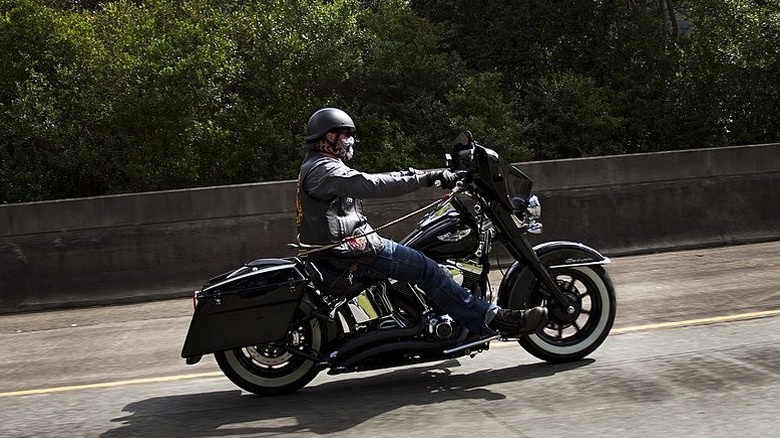 Motorcyclist on freeway