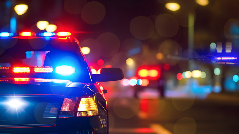 Police car at night