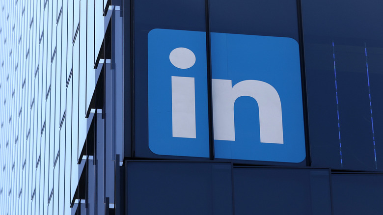 LinkedIn logo on building