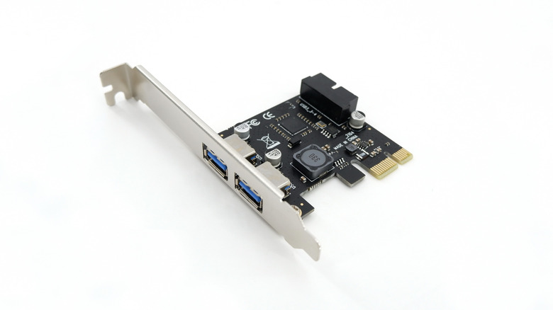 PCIe card for USB ports