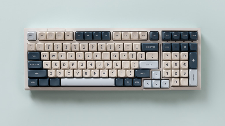 Mechanical keyboard top-down view