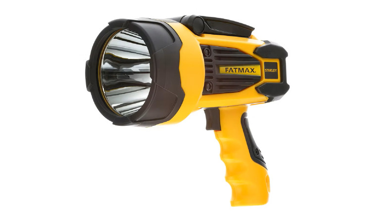 The Stanley FatMax LED Lithium-Ion Rechargeable Spotlight on a white background