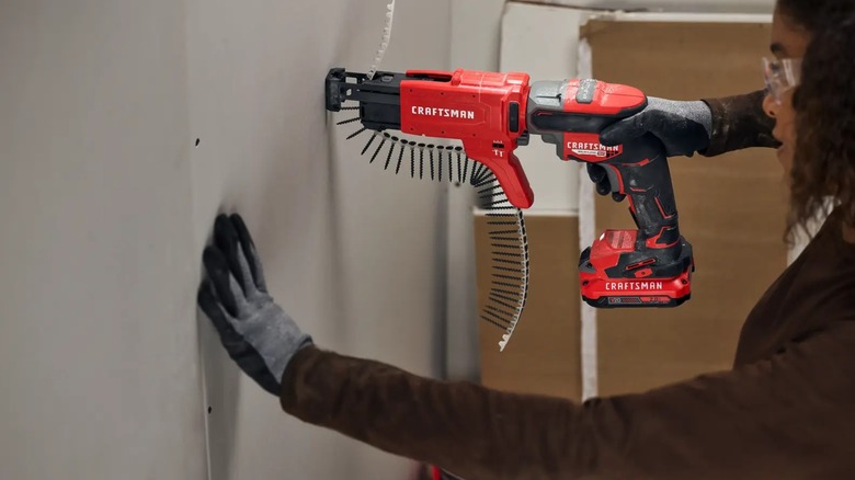 using a Craftsman drywall screwgun