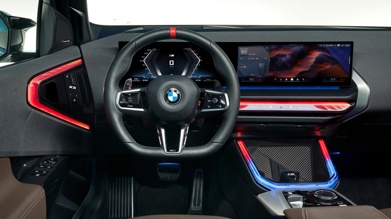 BMW X3 infotainment screen and steering wheel