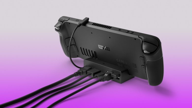 Steam Deck charging in its docking station