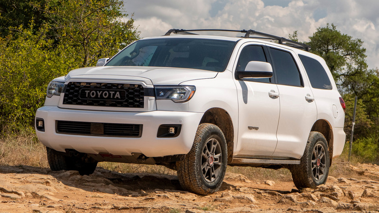 2020 Toyota Sequoia on a trail