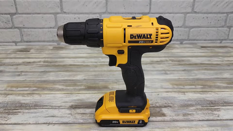 The DeWalt 20V Max Drill-Driver on a table.