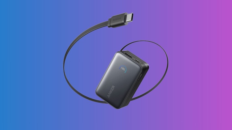 Anker nano with retractable cable pulled out