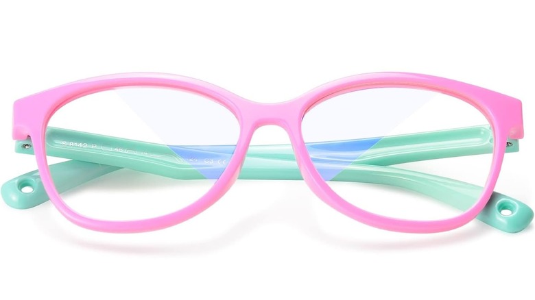 Pink and green blue light glasses
