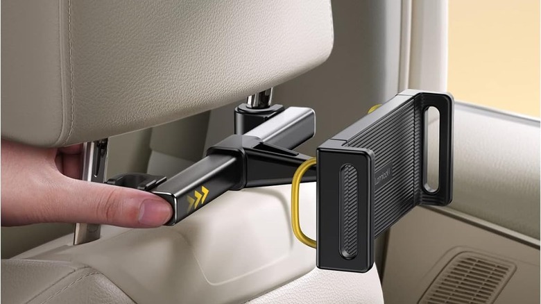 Lamicall car headrest mount in a vehicle