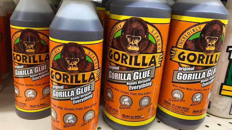 Close-up of Gorilla Glue store display