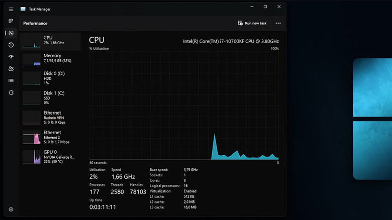 Task Manager example on Windows 11