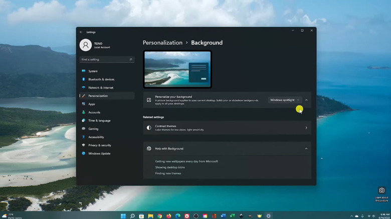 Spotlight example in Windows 11