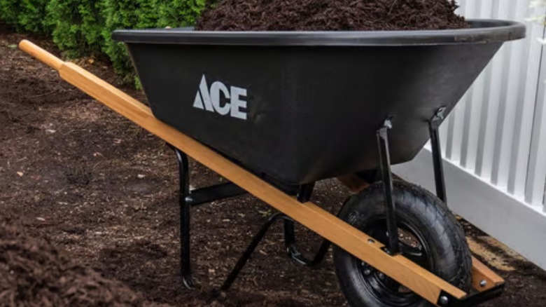 Ace Wheelbarrow holding dirt