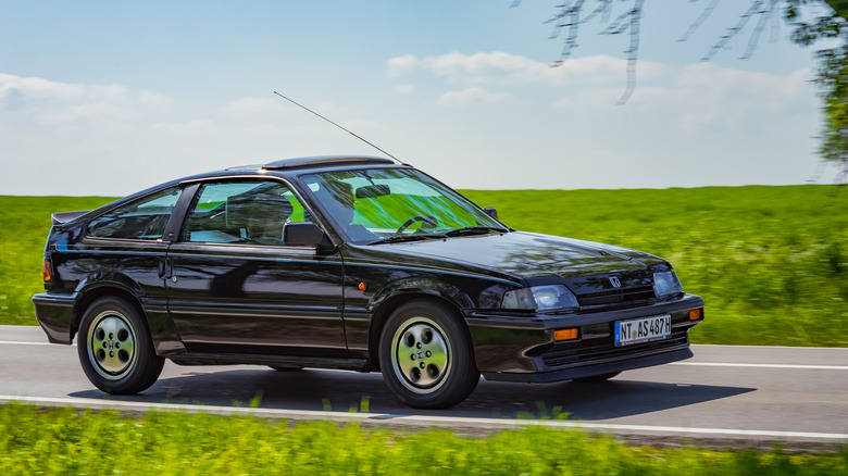Honda CRX on the road