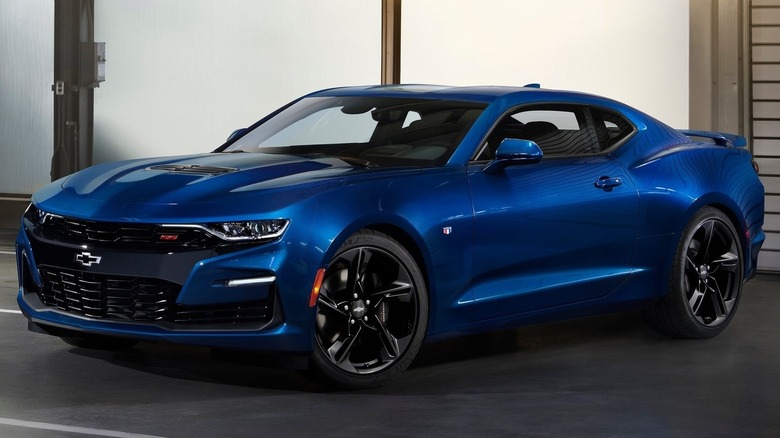 Blue Chevrolet Camaro SS