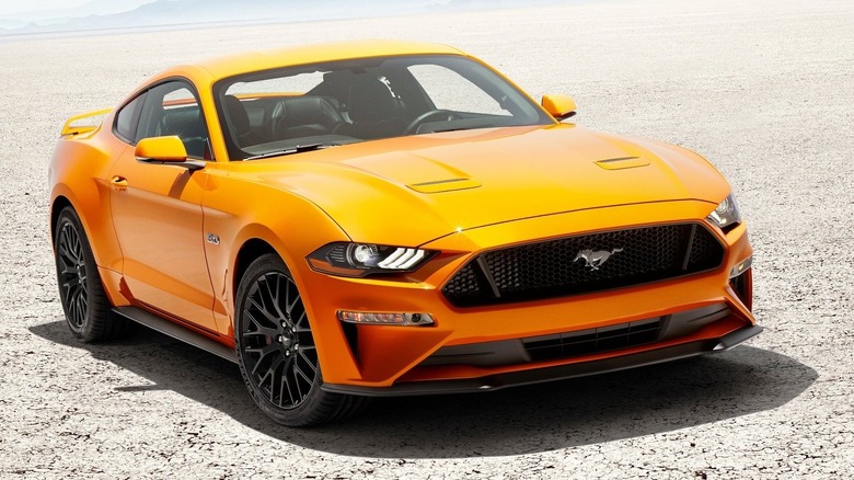 Orange Ford Mustang GT