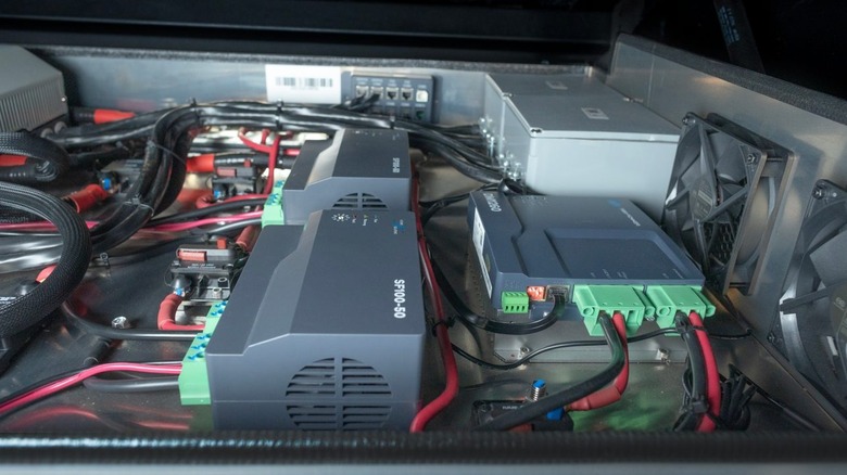 Solar controllers and DC charger on a Grand Design RV
