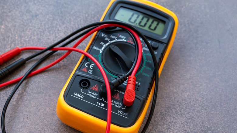 Digital multimeter on a table