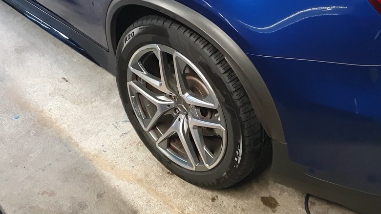 A close up shot of the Pirelli Scorpion All-Season Plus 3 tire