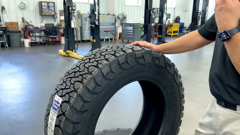 A BFGoodrich All-Terrain T/A KO3 on display