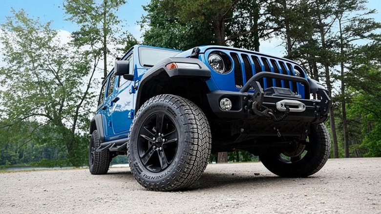 A Continental TerrainContact A/T 2 on a Jeep
