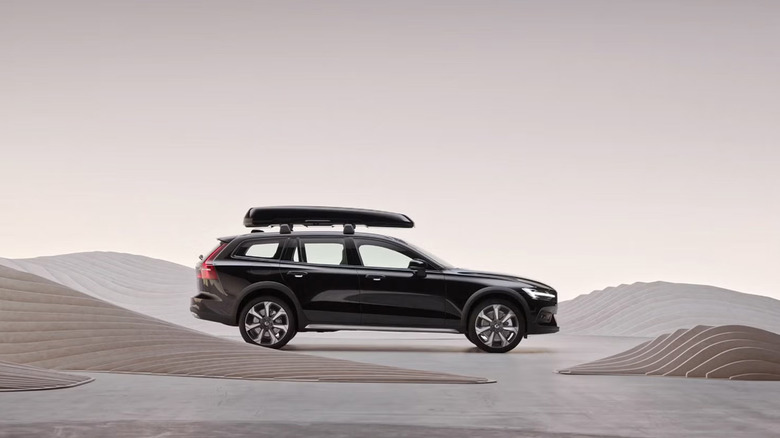 A side profile of a black Volvo V60 Cross Country