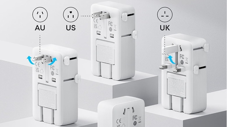 Anker Nano travel adapter showing multiple plugs for different regions