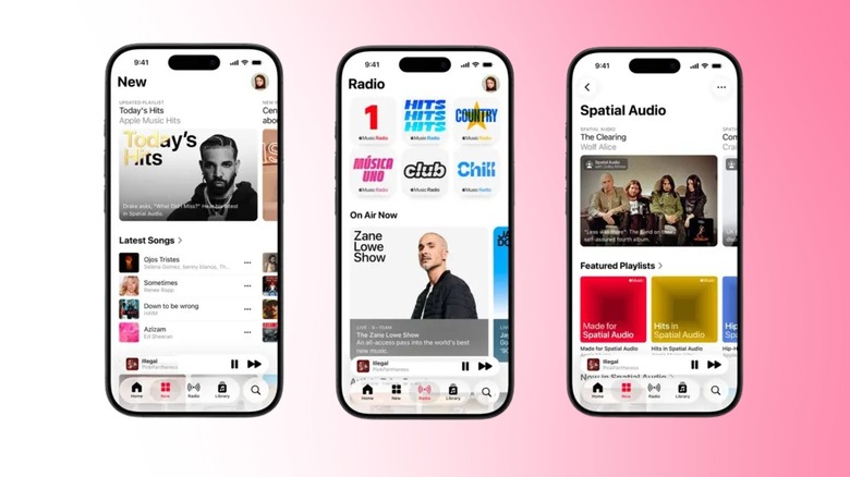 Apple Music interface with high-resolution audio