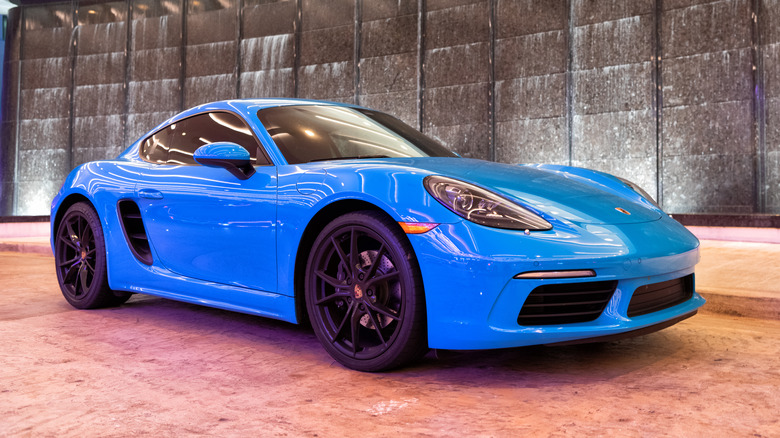 Blue Porsche 718 Cayman