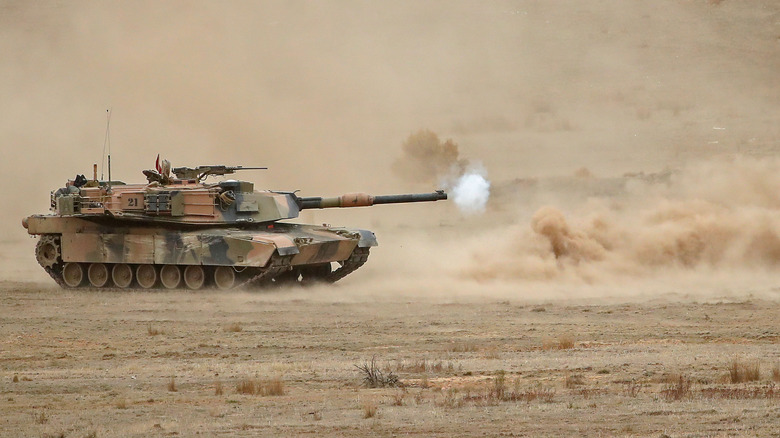 M1 Abrams battle tank firing in Seymour, Australia