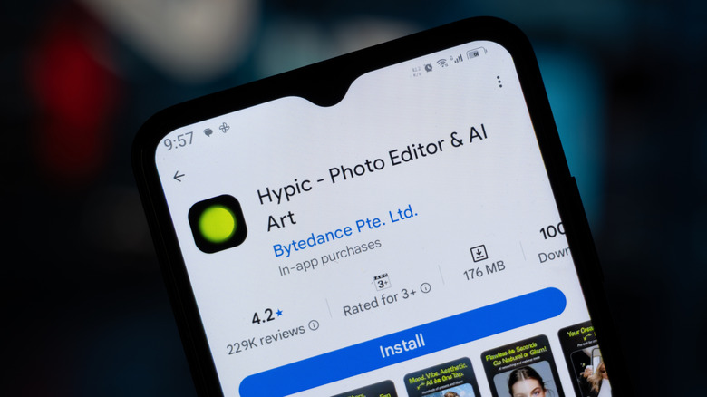 Hypic photo editor app in the Google Play Store
