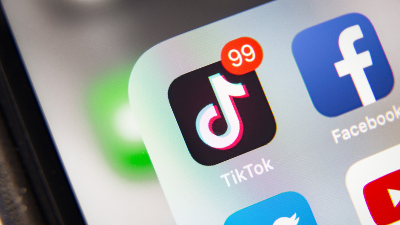 A smartphone with the TikTok app logo on the screen