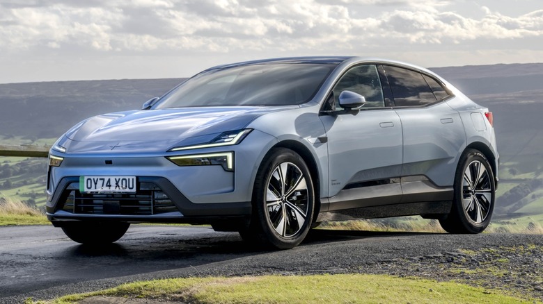 the Polestar 4 on top of a hill